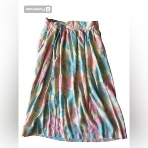 Vintage Norton McNaughton, floral midi high waisted skirt, size 10